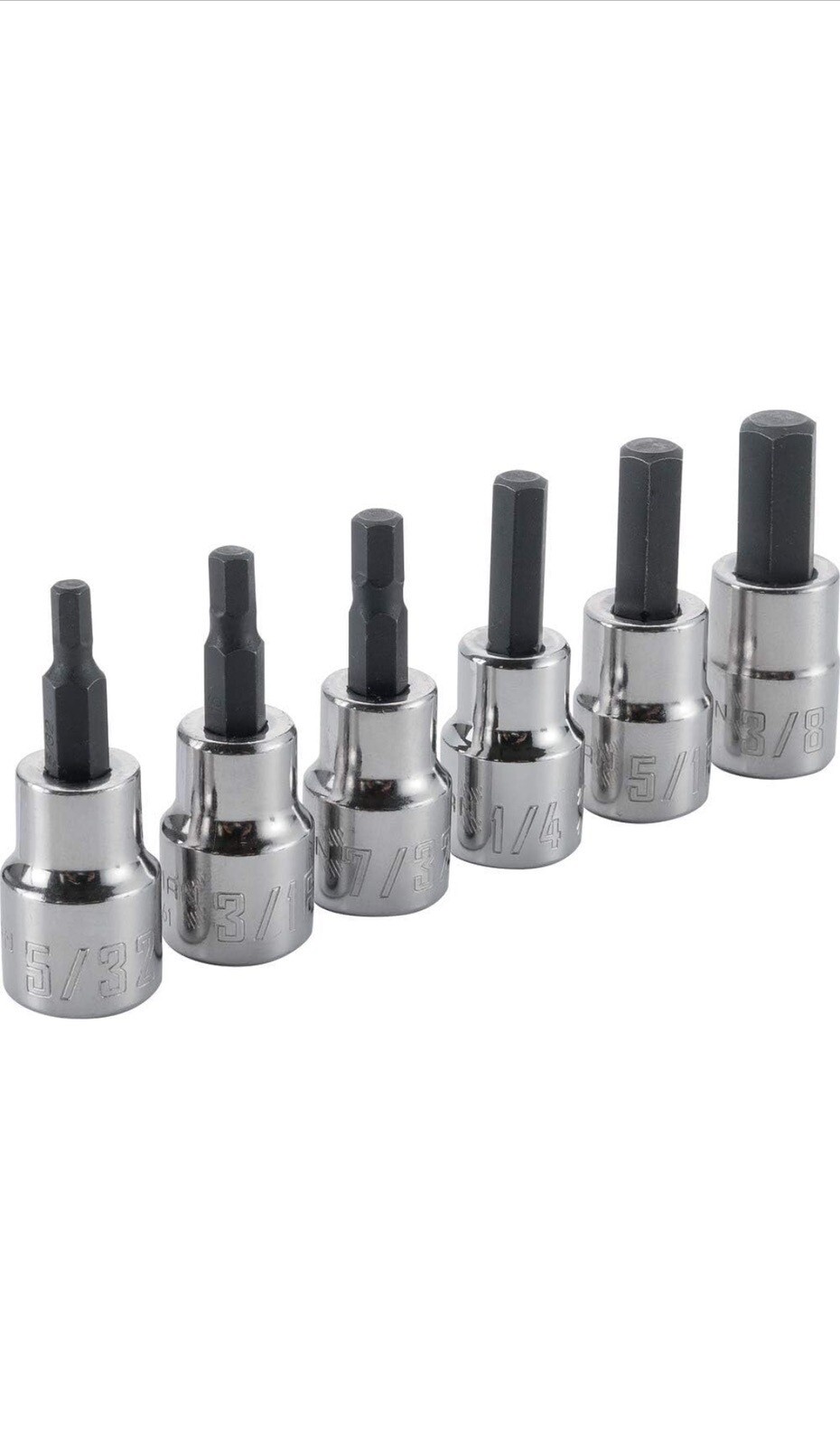 CRAFTSMAN Hex Bit Socket Set, 3/8″ Drive, SAE, 6-Piece (CMMT34447)