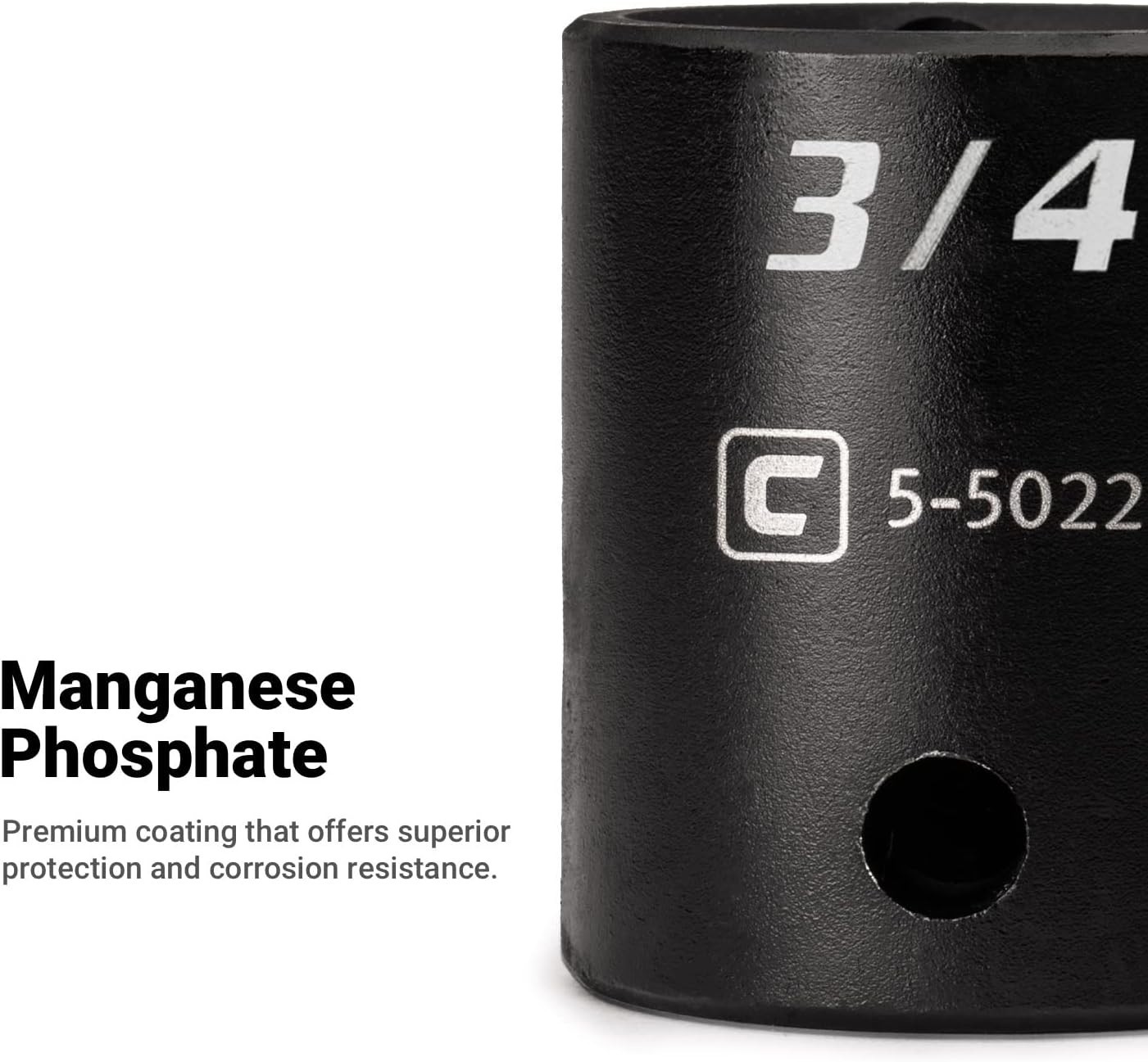 6-Point 7/16-Inch Impact Socket – Chrome Molybdenum, Corrosion Resistant