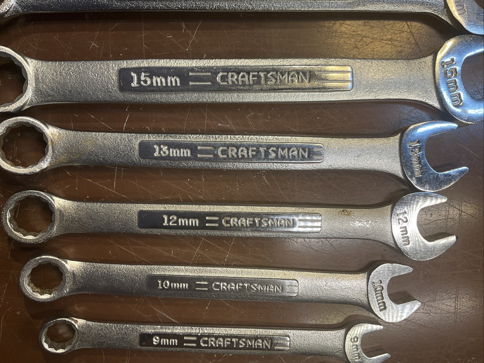 Craftsman USA -VV- Series 10PC Metric Combination Wrench Set 6mm-17mm