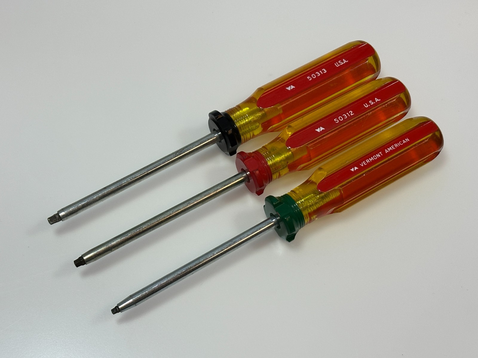 Vermont American USA 3pc #1 #2 #3 Square Recess Screwdriver Set (NEW Old Stock)