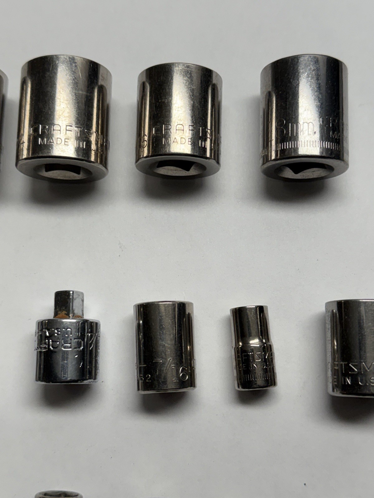 27 Pc Craftsman USA Misc Sockets, Standard & Metric