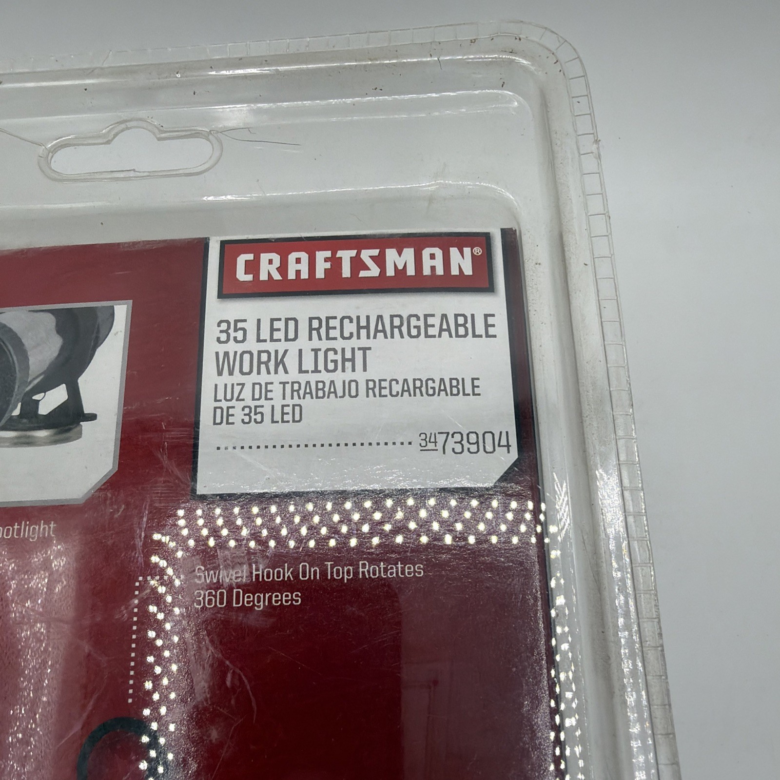 Craftsman Cordless Rechargeable 35 LED Work Light 73904 AC/DC Charging NEW