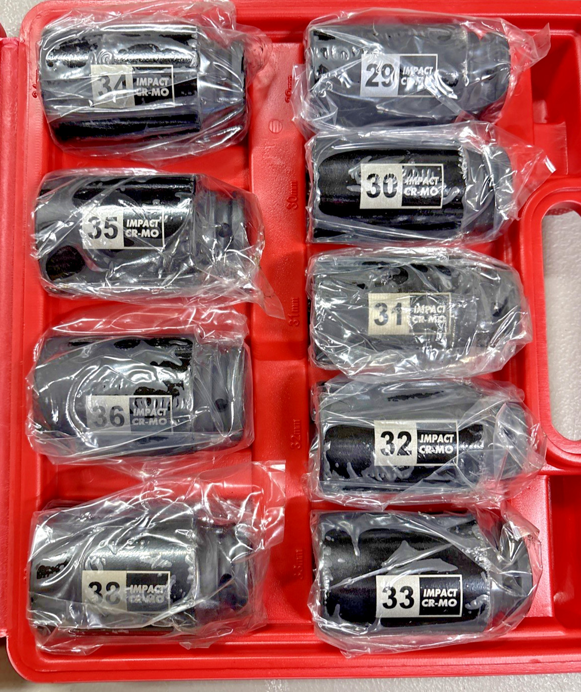 9PCS 1/2″Dr. Deep Spindle Axle Nut Impact Socket Set, CR-MO, Metric Large Socket
