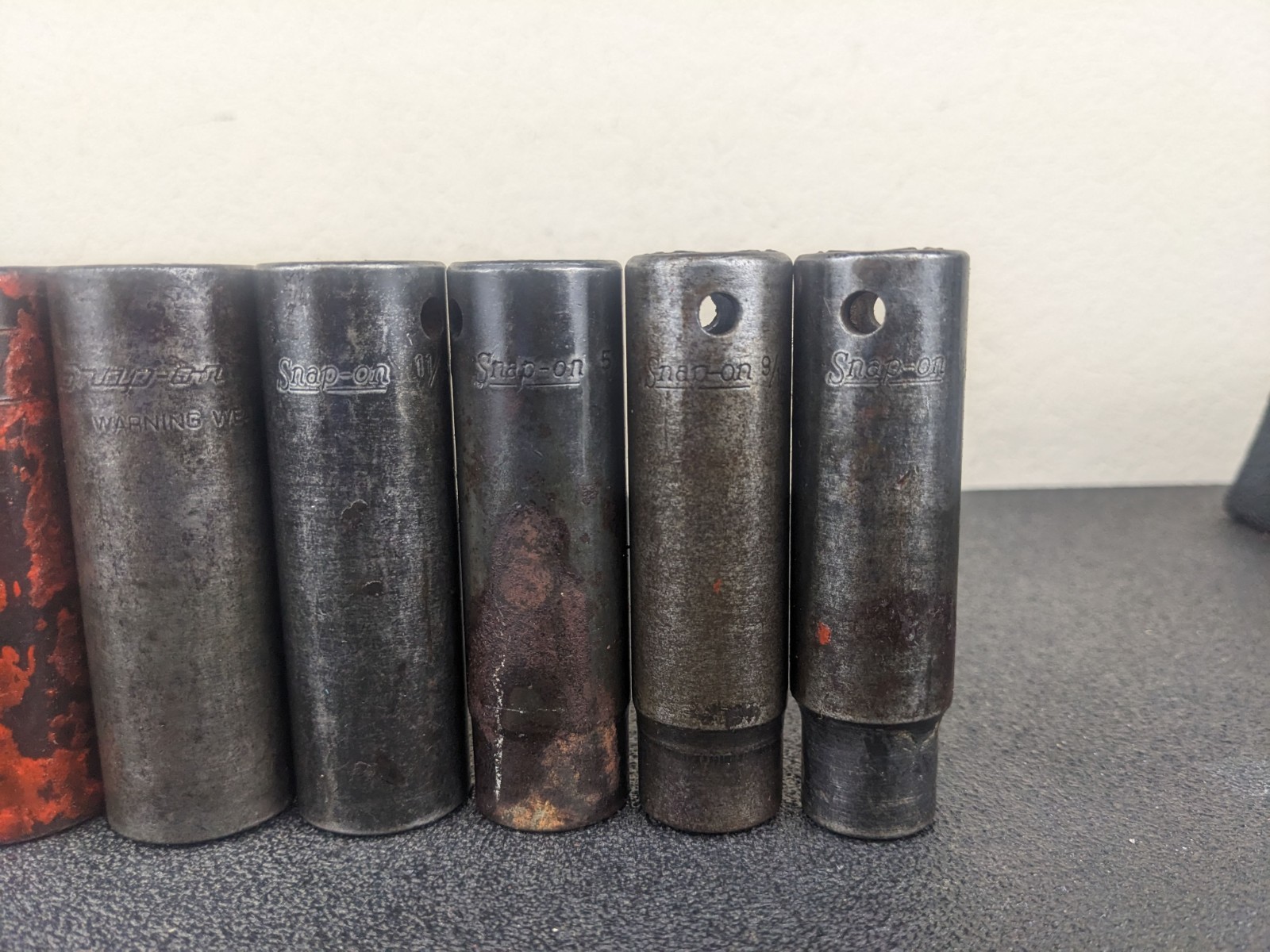 #bm563 Snap On Tools 309SIMYA 1/2″ Drive 9pc SAE Deep 6 Point Impact Socket Set