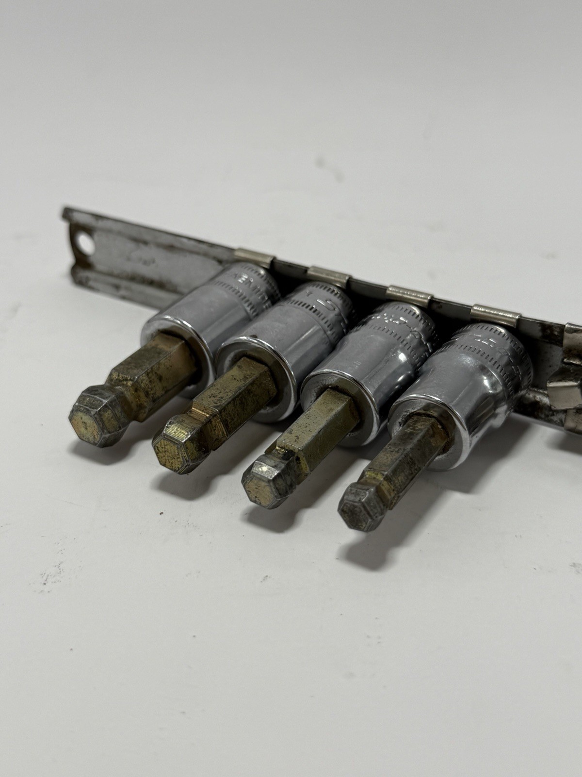 Snap On 3/8 Drive 7, 8, 9, 10mm Hex Ball Head Sockets