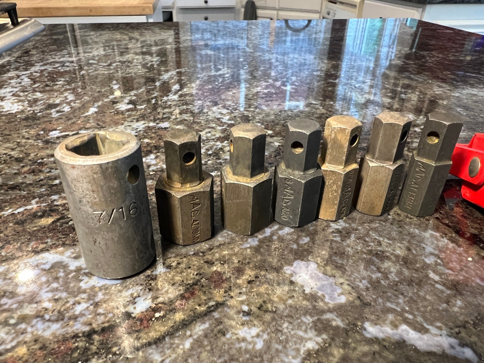 Mac Tools 7/16″ Drive 9/16″ 5/8″ 13mm 14mm 17mm 19mm Impact Hex Driver Lot VT31Y
