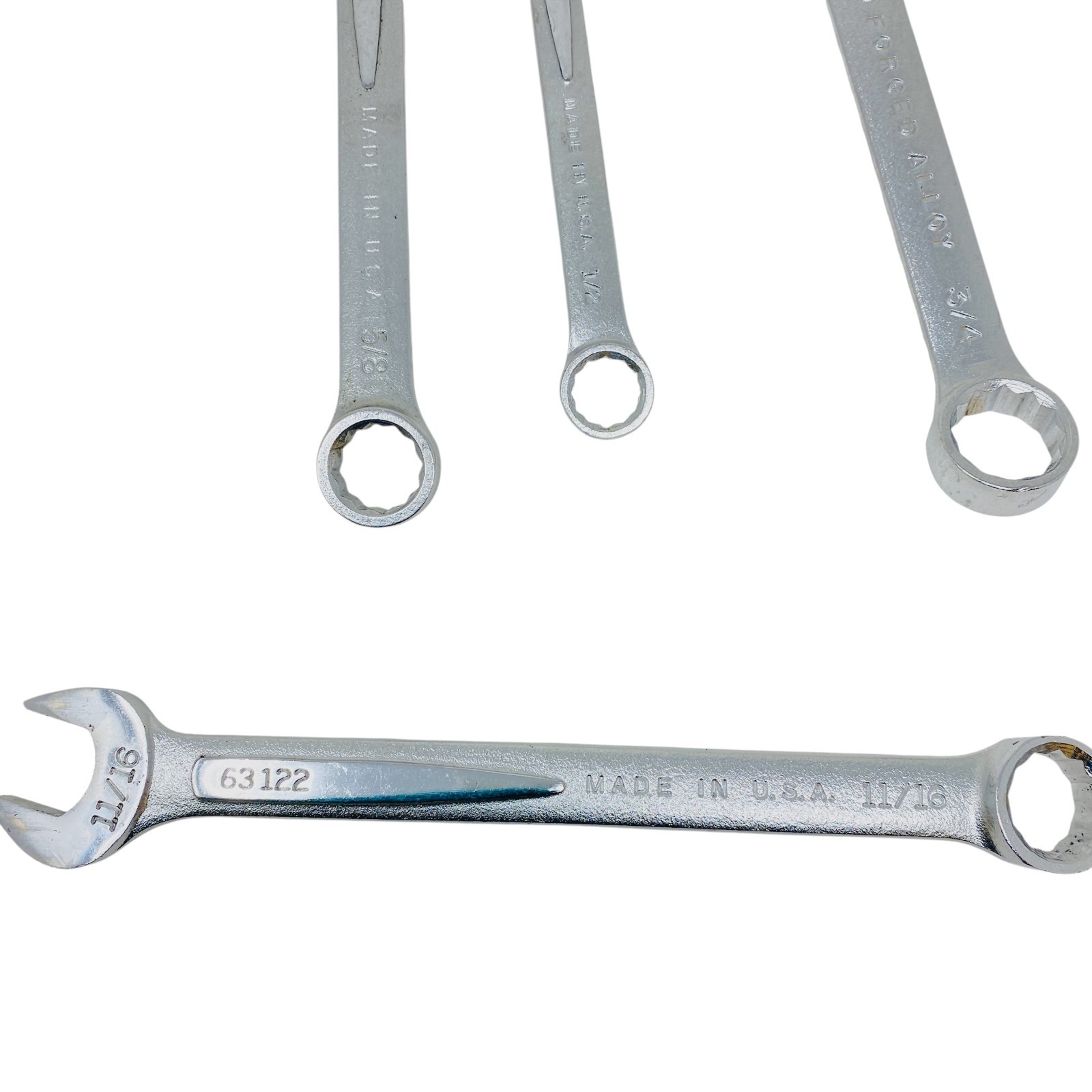 Easco USA Combination Wrench Mechanics Hand Tool Lot Set SAE, 4 Pcs