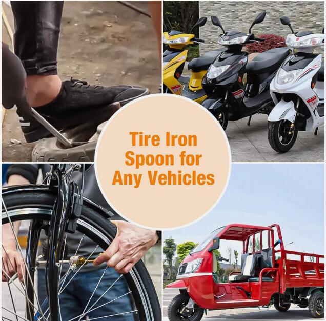 Motorcycle Tire Spoon Iron Lever Tool Changing Repair Bar Kit with Rim Protector