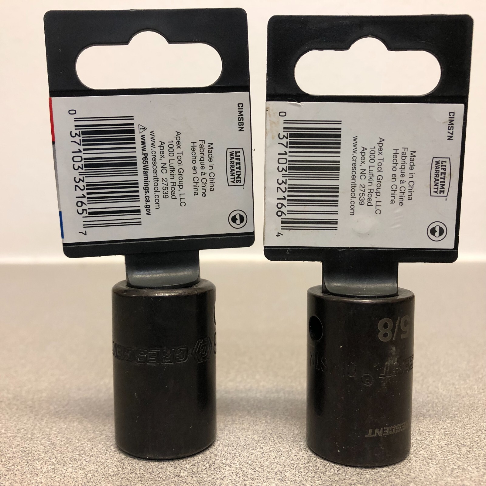 Crescent 9/16 in. & 5/8 in. X 1/2 in. drive SAE 6 Point Impact Socket 2 pc