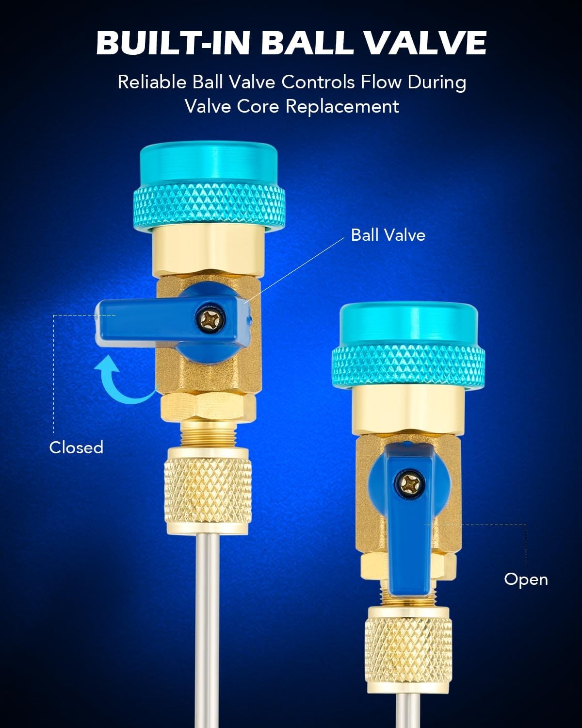 Valve Core Removal Tool, R134a R1234yf R22 Valve Core Remover Installer Tool Kit