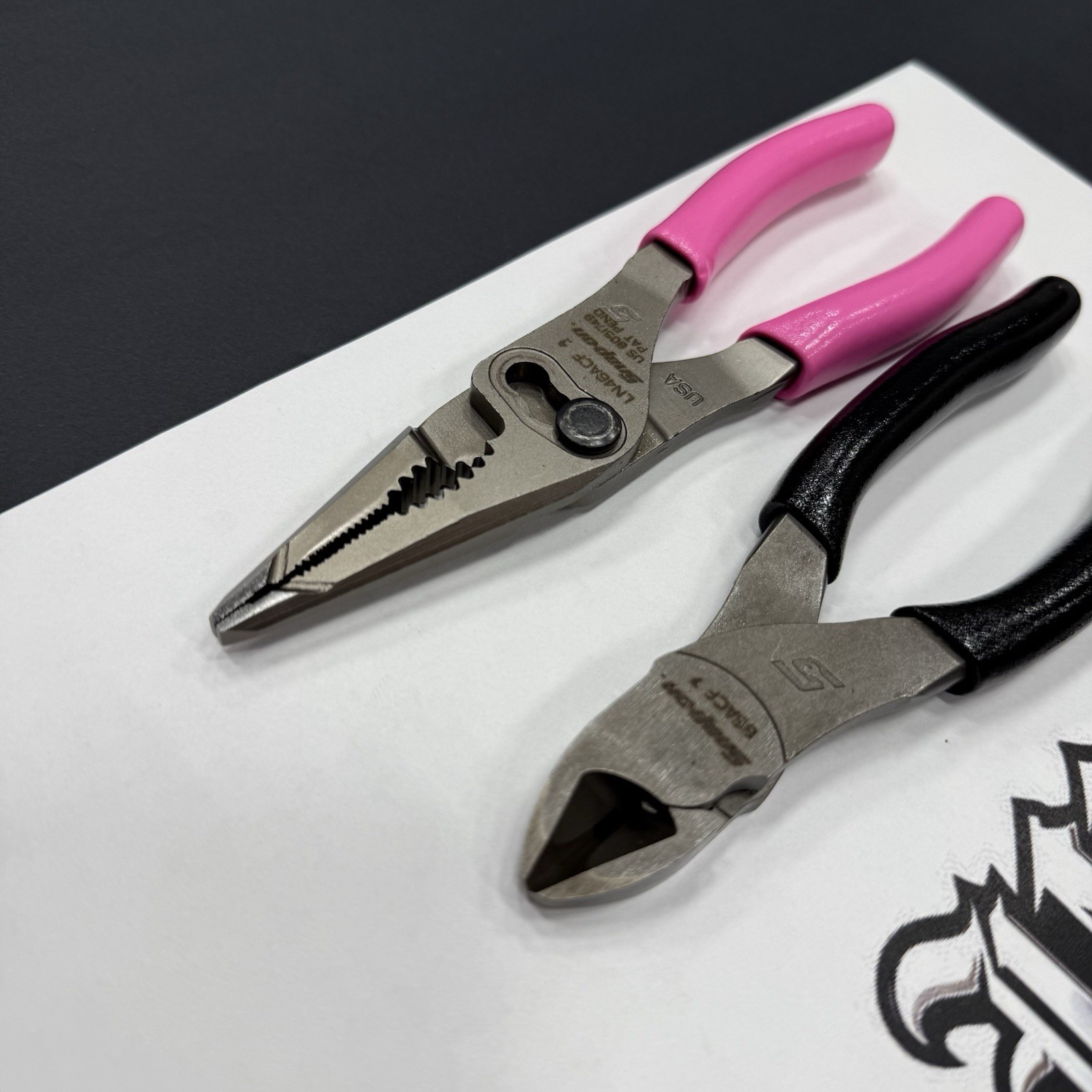 Snap-on Tools USA NEW 2pc HOT PINK & BLACK Assorted Pliers Set LN46ACF 86ACF