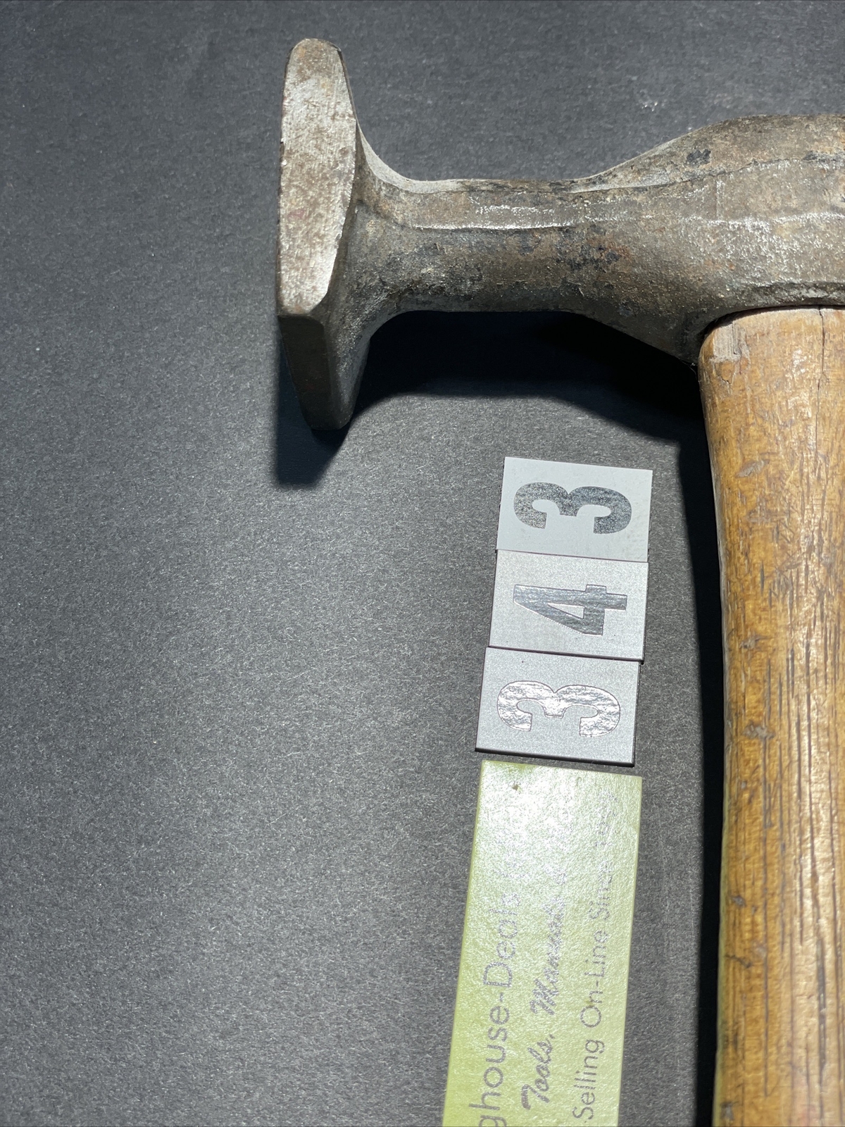 Vintage Auto Body Hammer, Wood Handle, 12-3/16″ Tall X 4-15/16″ Wide Head, #343