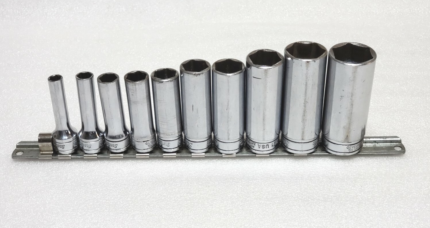 LOT OF 10 Snap On SFS081 (1/4″) TO SFS231 (7/8″) 3/8″ drive 6 point deep socket