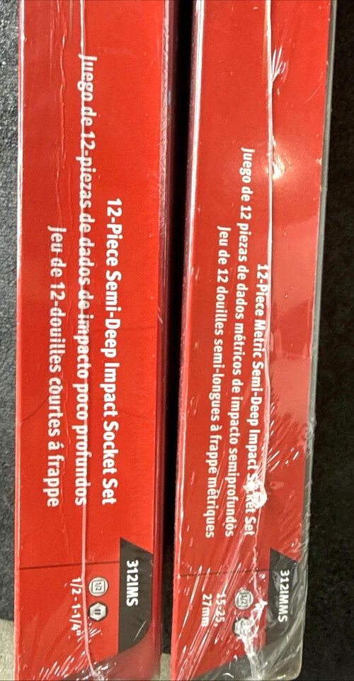 New Snap-on™ 24pc 1/2″ Drive Metric & SAE 6-point SemiDeep Impact Socket Set