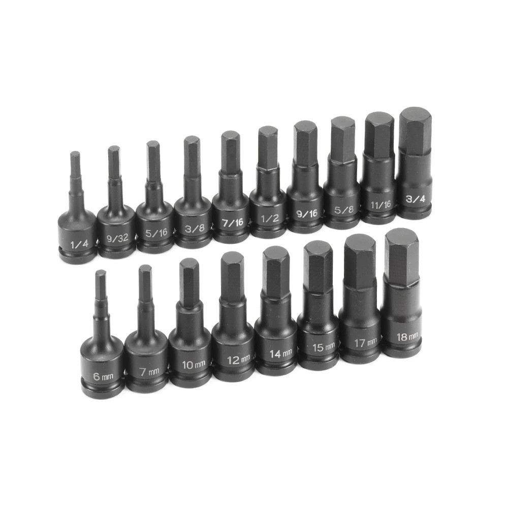Grey Pneumatic 1598HC 1/2″ Dr 18 Pc SAE Metric Impact Hex Driver Socket Set