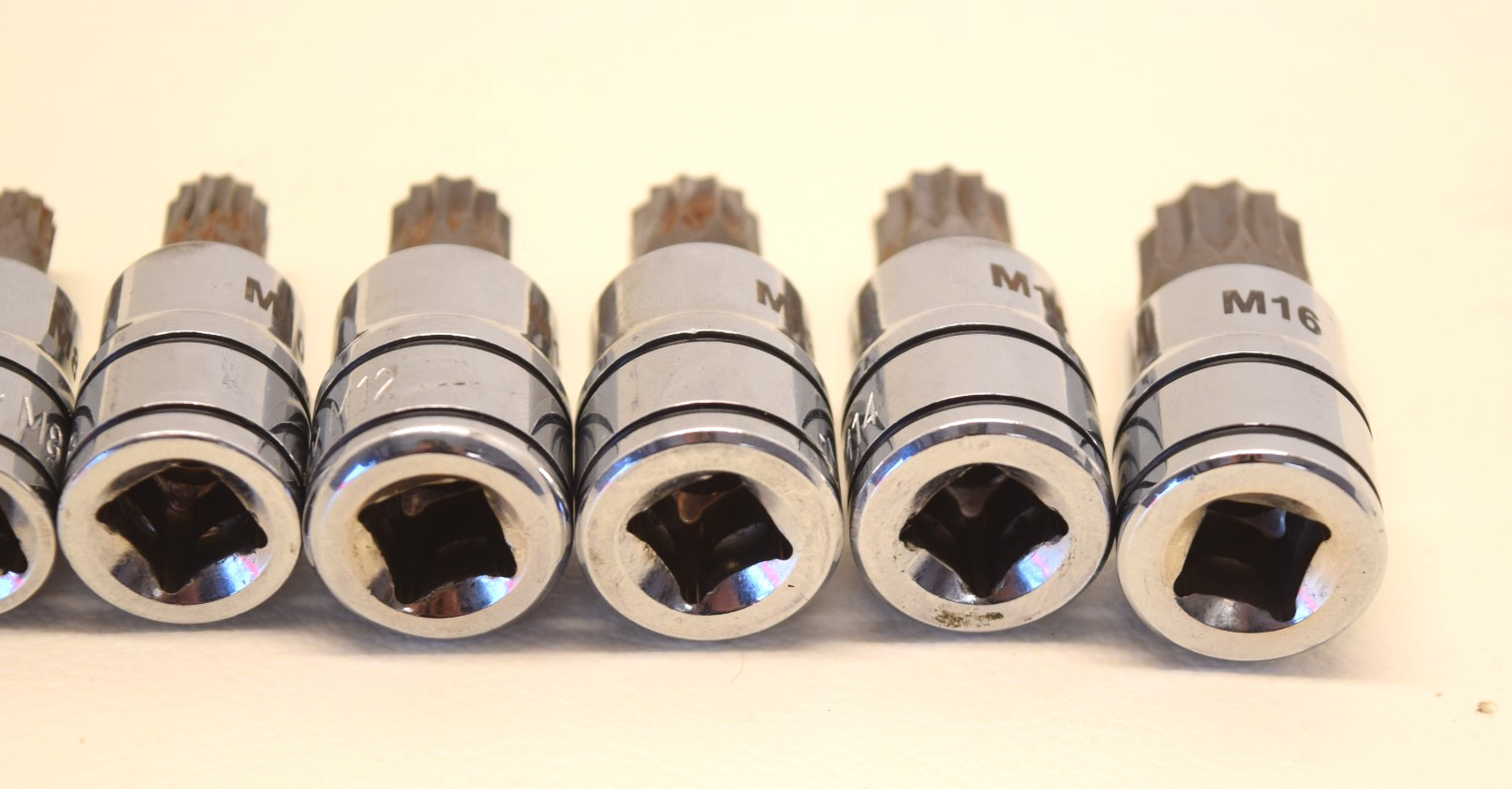 Matco Tools SQM92V 9 Piece 3/8″ Drive Triple Square Bit Socket Set 12 Point USED