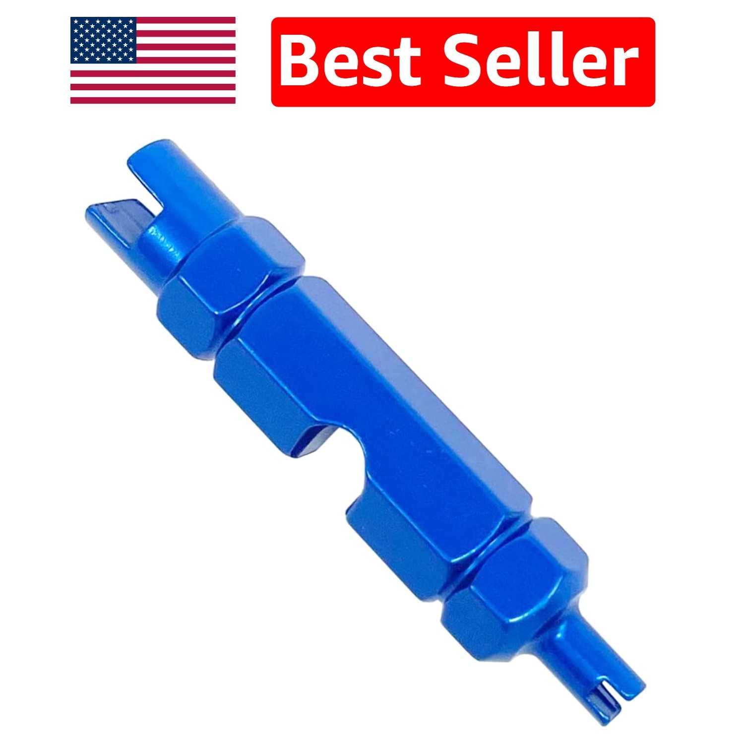 Compact Blue Valve Core Tool for Quick Tire Maintenance – Perfect for Cyclists