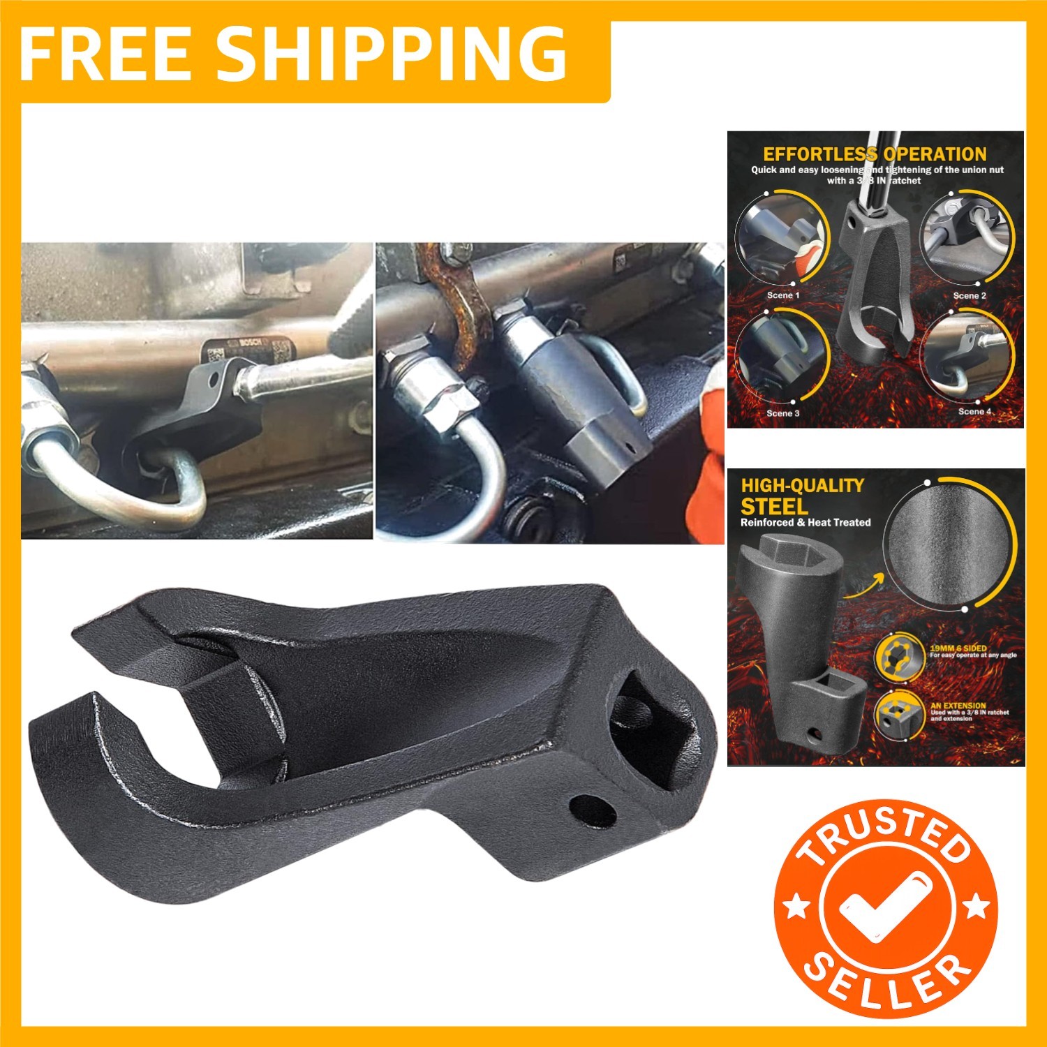 19MM High Pressure Fuel Line Socket Tool for Detroit Diesel DD13 DD15 DD16 Al…