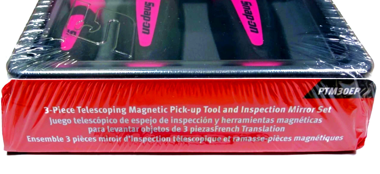 NEW Snap-on Tools PTM30EP 3pc *ELECTRIC PINK* Magnetic Pick-up Tool & Mirror Set