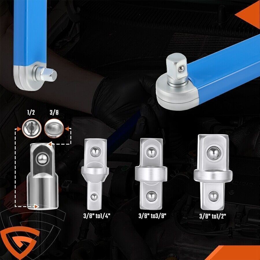 Ratchet Spanner Wrench Set Metric and Imperial System Offset Extension Tool