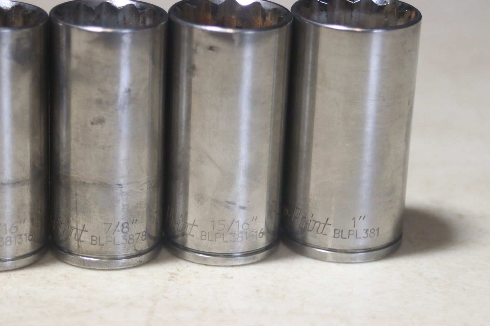 Blue Point BLPL 3/8 Inch Drive 12 Point Deep Socket Set 3/8 To 1 Inch 11 Pieces