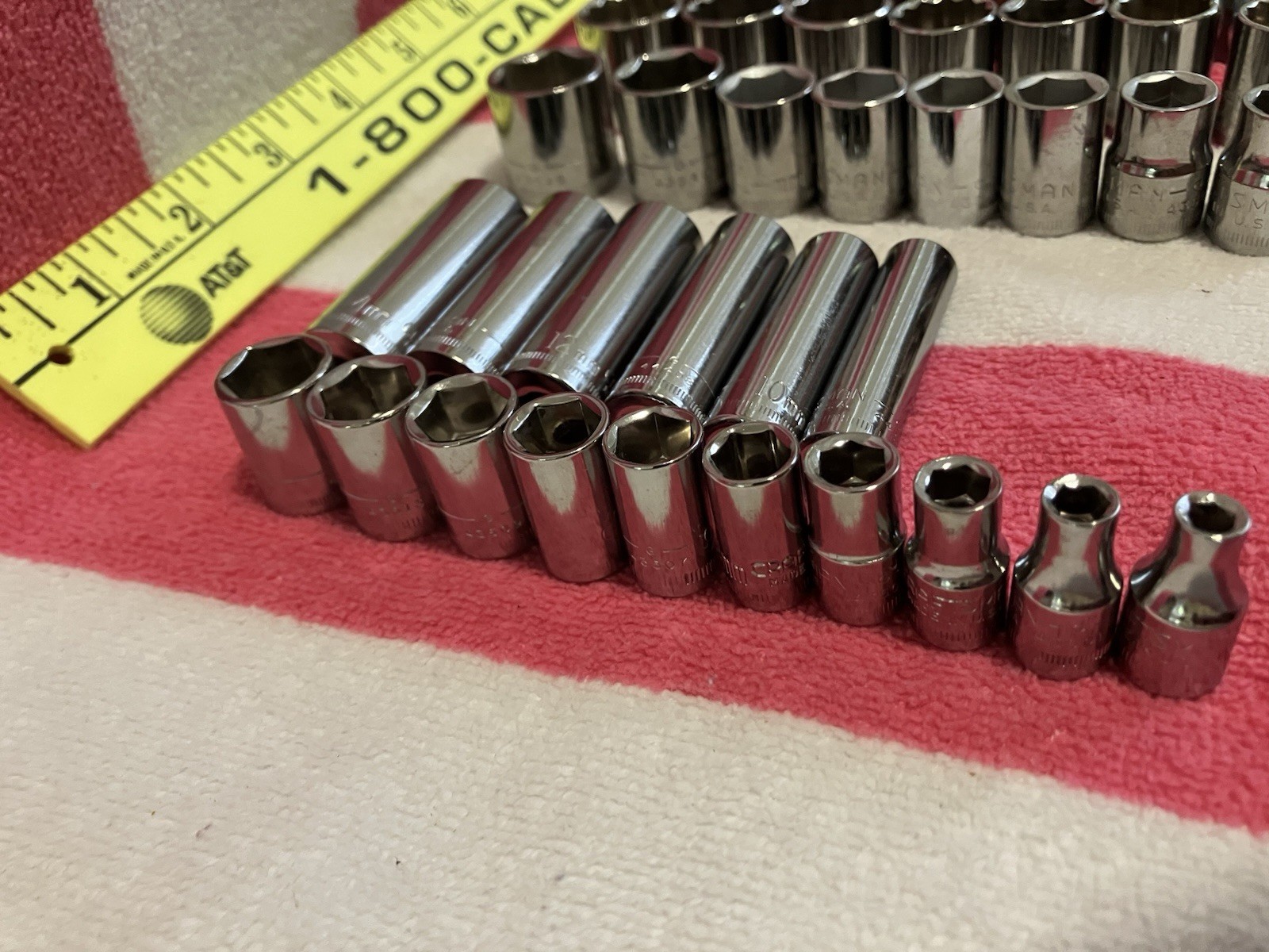 Craftsman USA 58pc Metric 3/8, 1/2, 1/4 Drive Socket Set Lot Vintage 6pt & 12pt