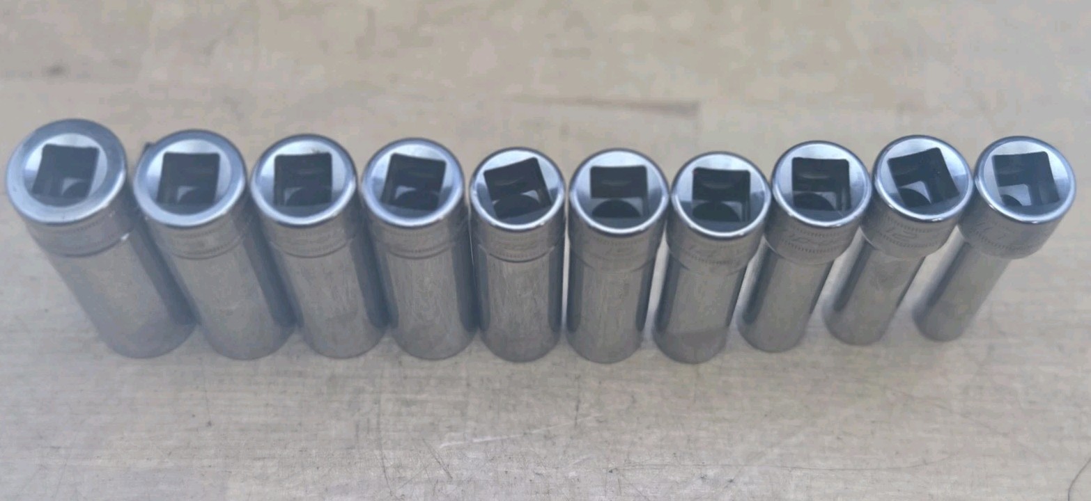 New Snap On 310TSM – 1/2″ Drive 10Pc Metric Deep 6 Pt Chrome Socket Set
