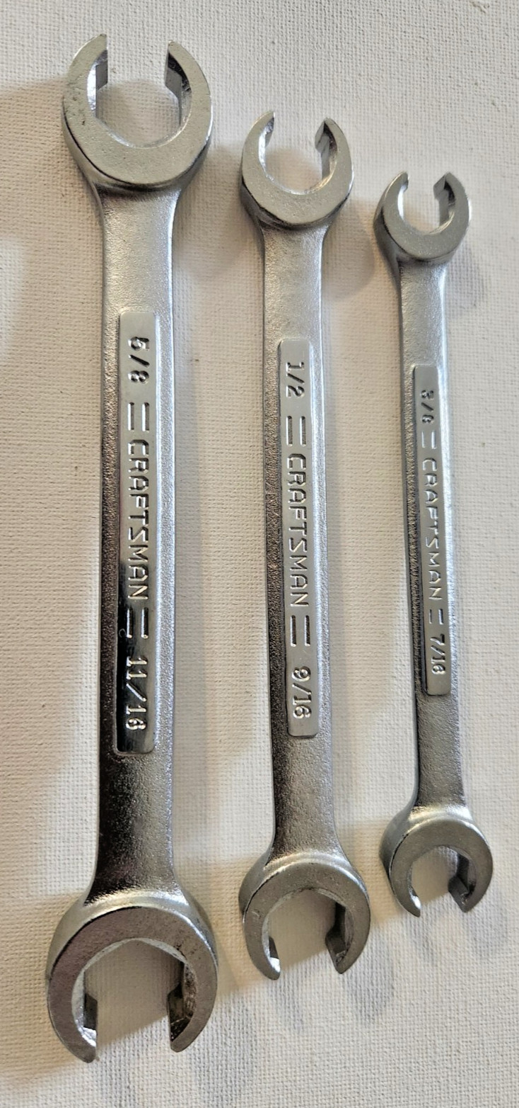 Vintage NOS Craftsman Wrench Set SAE USA Made Double Ended 6-Point Flare Nut