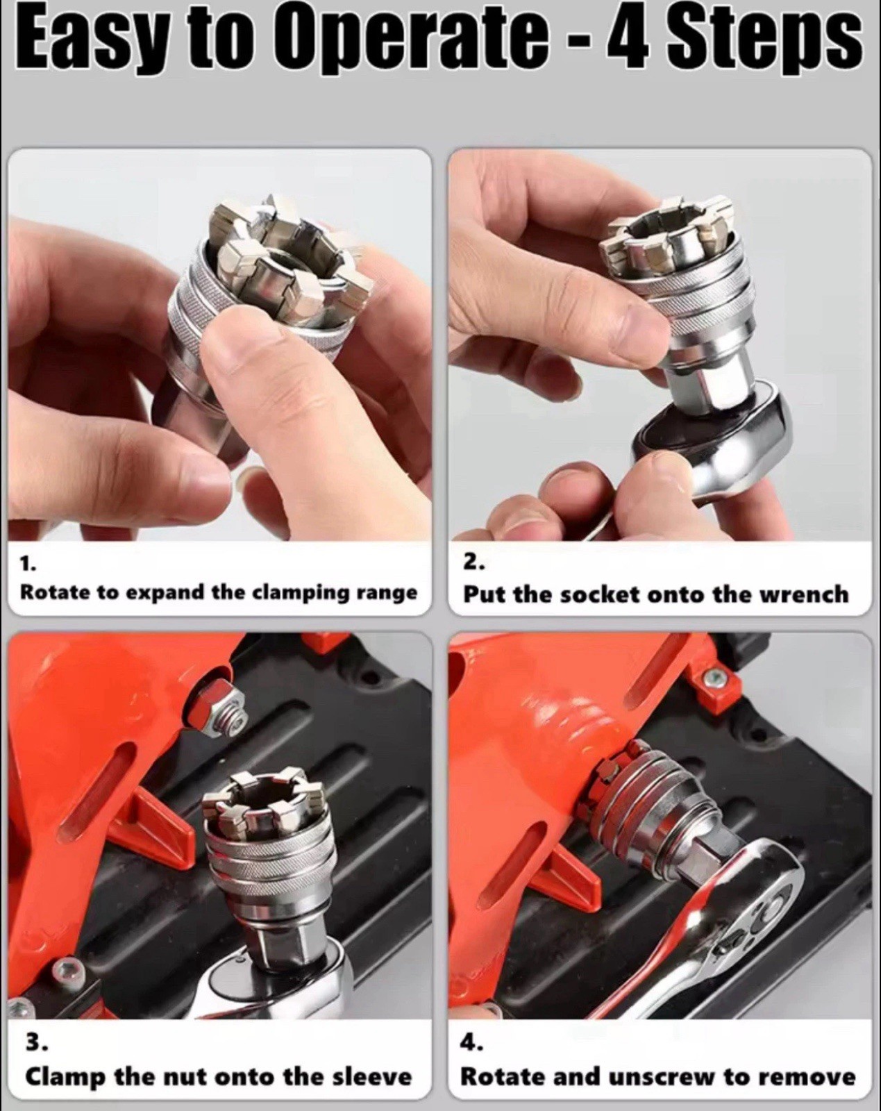 Universal Socket Adapter 10-19mm Adjustable Magic Wrench Sleeve 3/8 Drive