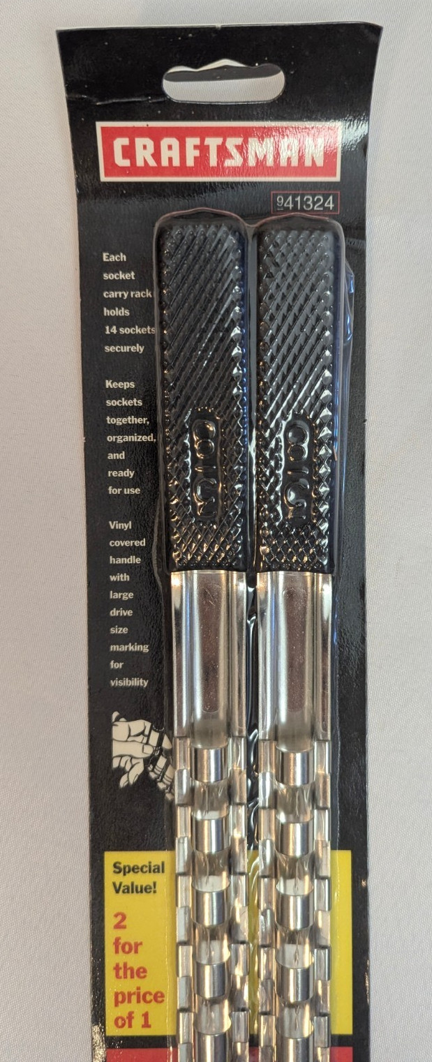 Craftsman 3/8″ Drive Socket Racks Holder Organizers Clips Set USA Pair 941324