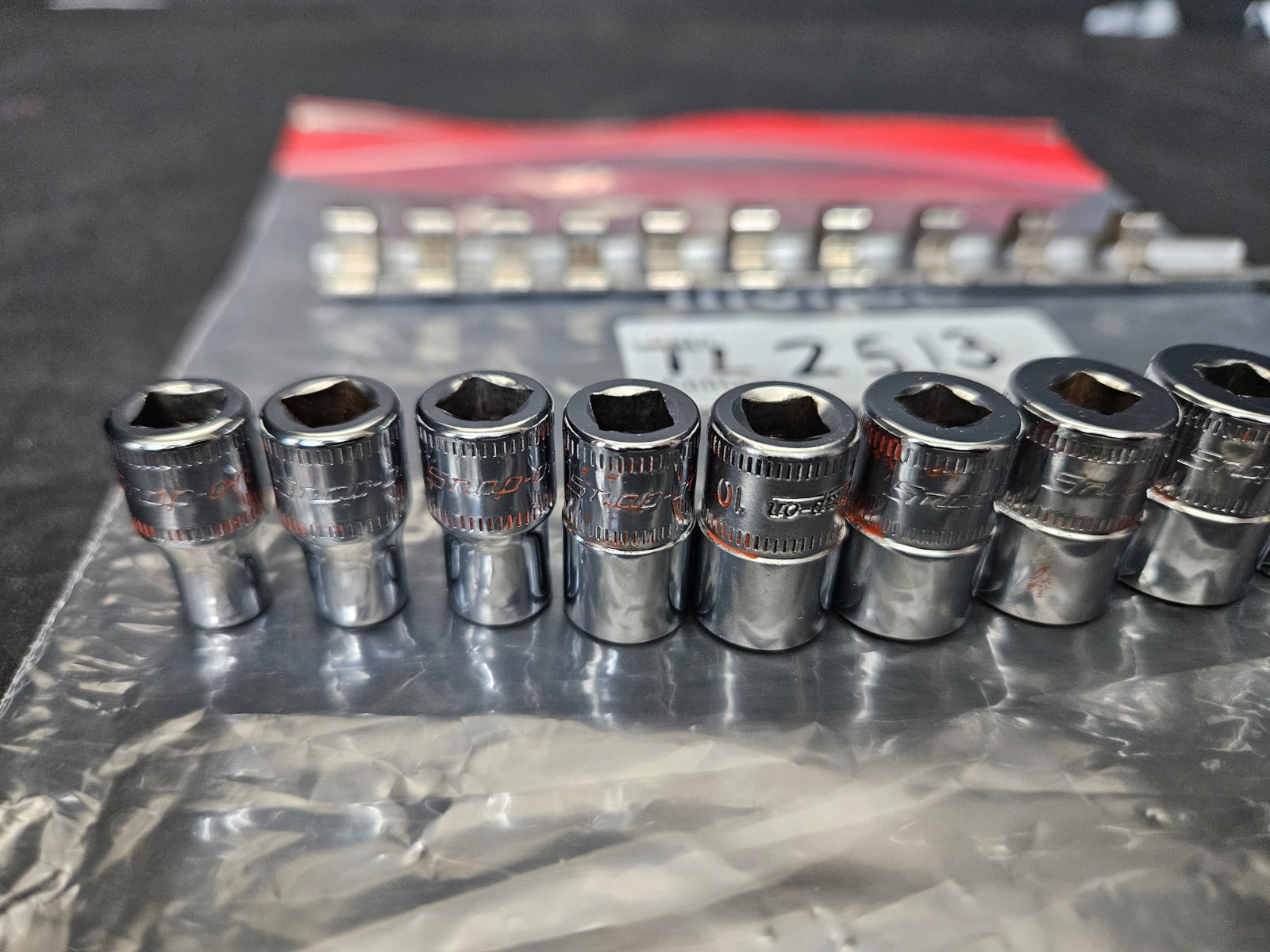 SNAP ON 1/4″ DRIVE 10 PC 6 PT METRIC TMM5.5-TMM7, TMM9-TMM15 SHALLOW SOCKET SET