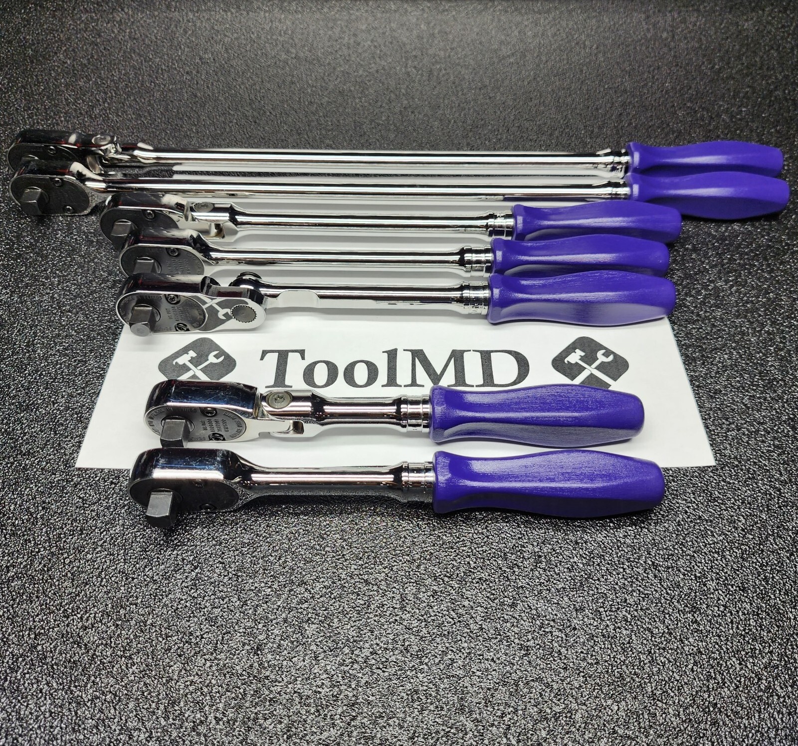 Snap-on Tools NEW 7pc DARK PURPLE Hard Handle 3/8″ Drive Fixed Flex Ratchet Set