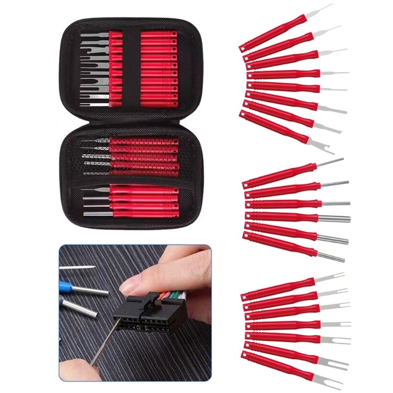 21Pcs Car Terminals Pin Removal Tool Set Stainless Steel ABS Wire Connector