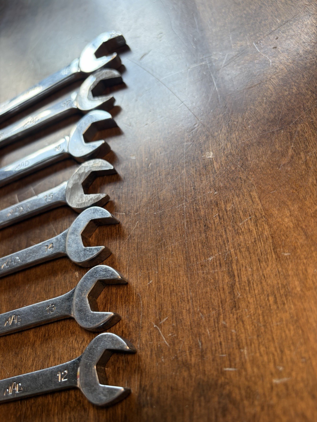 7- MAC Tools 12mm thru 19mm (missing 18) Wrench Set Metric Combo Short Stubby