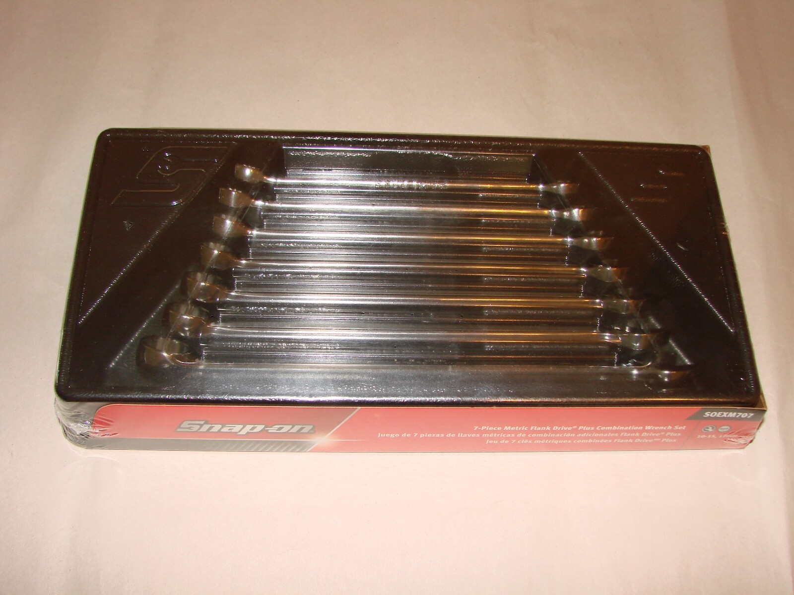 snap on 7 piece metric flank drive plus combination wrench set NEW