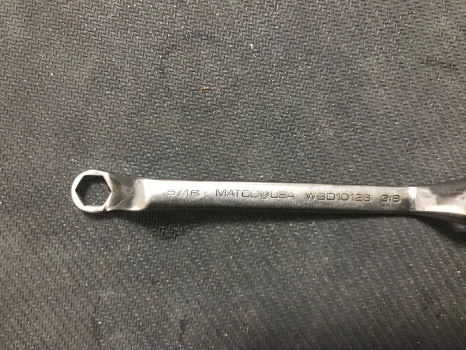 Matco Tools Offset Double Box End 6 Pt. 5/16” x 3/8” Wrench WBD10126 USA