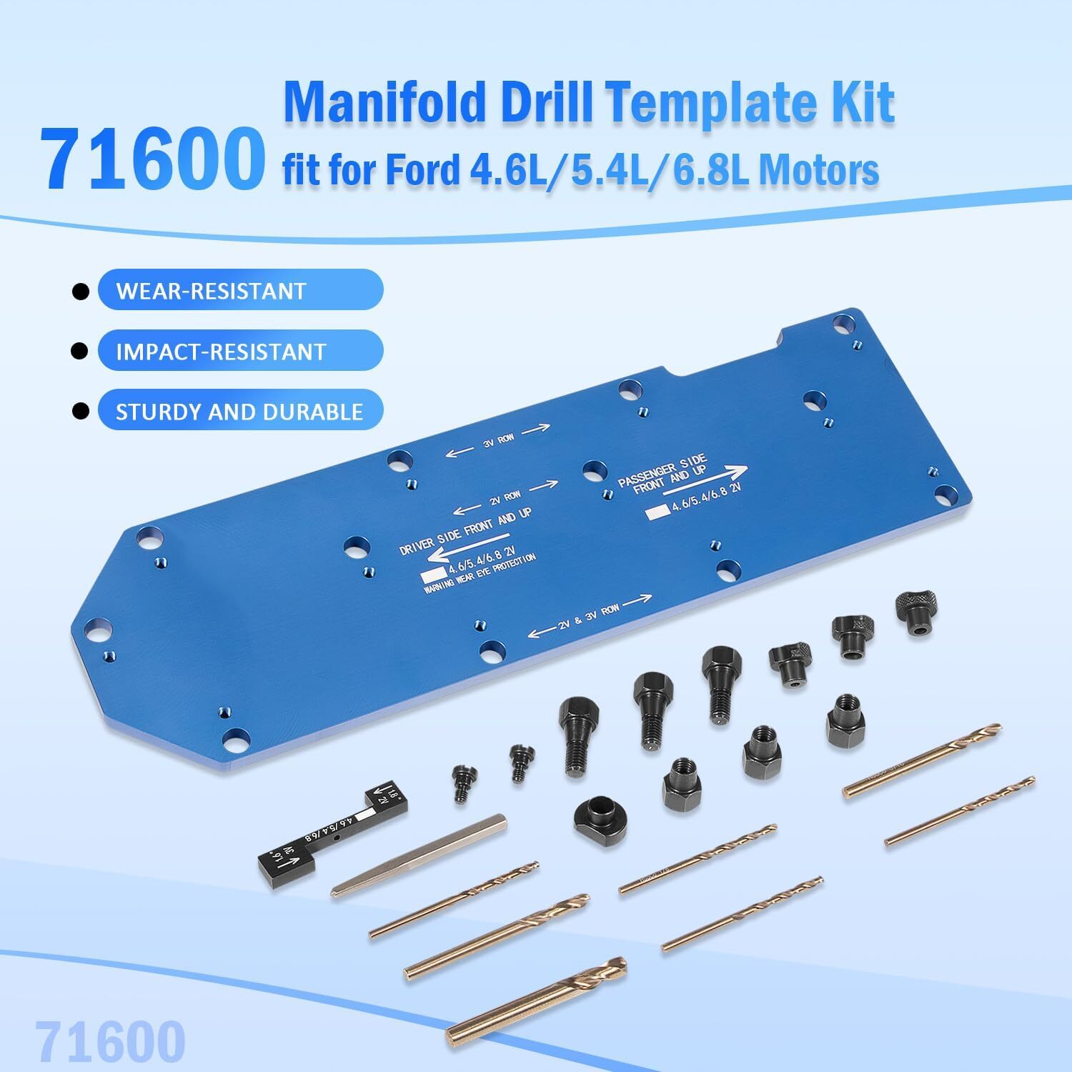 71600 Manifold Template for Ford 4.6L/5.4L/6.8L V10 2＆3 Valve Triton Engines