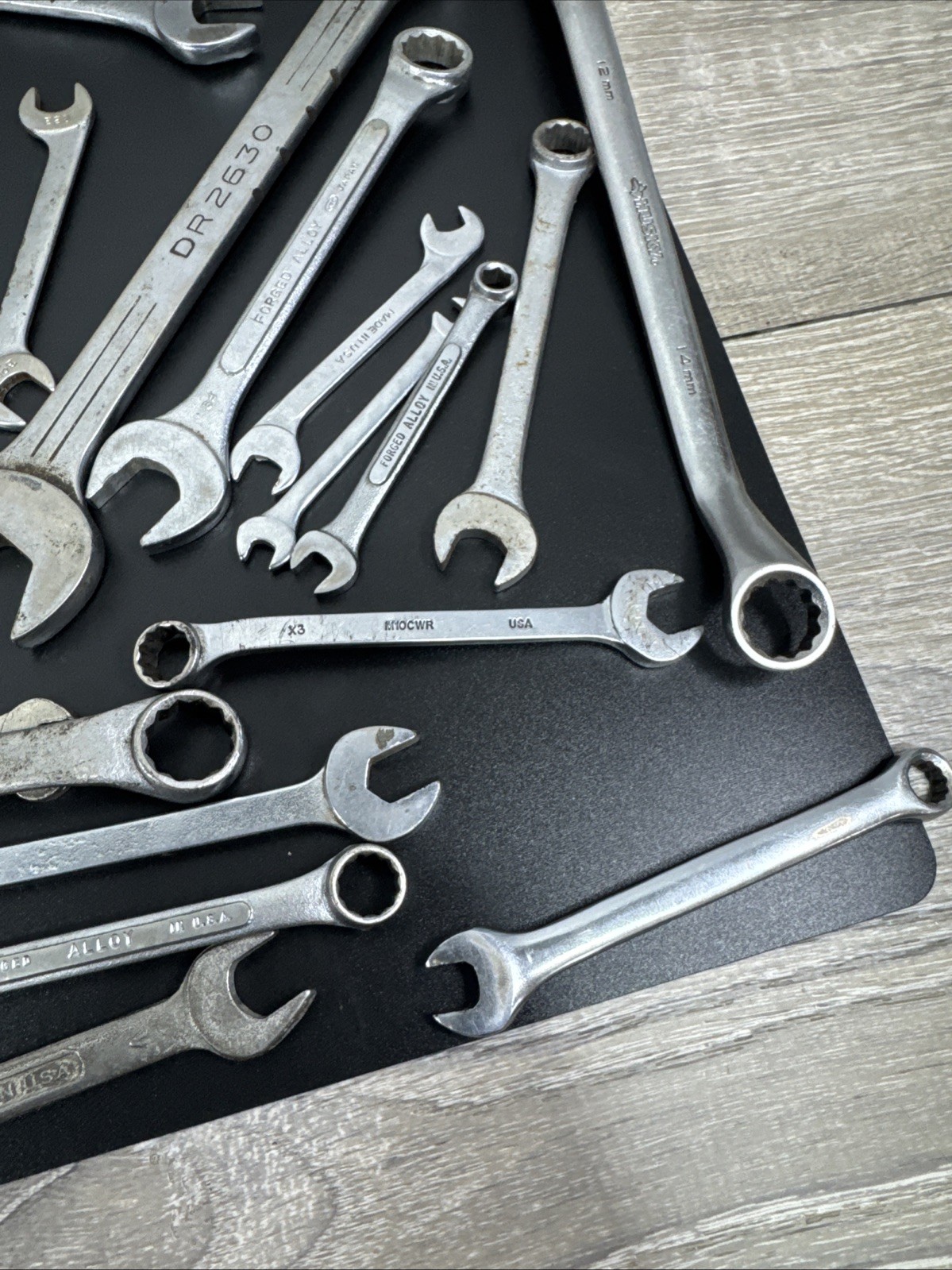 Vintage Lot of 33 Assorted Wrenches Tools Craftsman, Mac, Dunlap,Powr-Kraft,More
