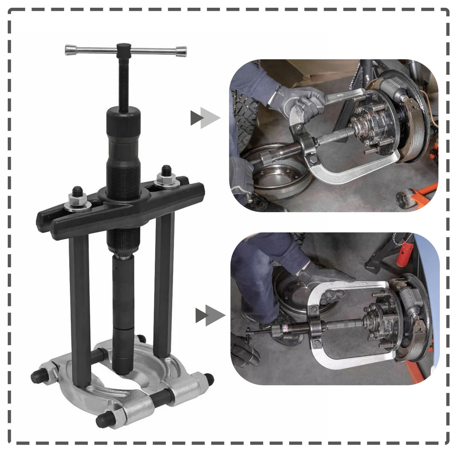 4 / 6 / 8 in 10 Ton Hydraulic Gear Puller Remover Bearing Separator 1-1/2 in Dia