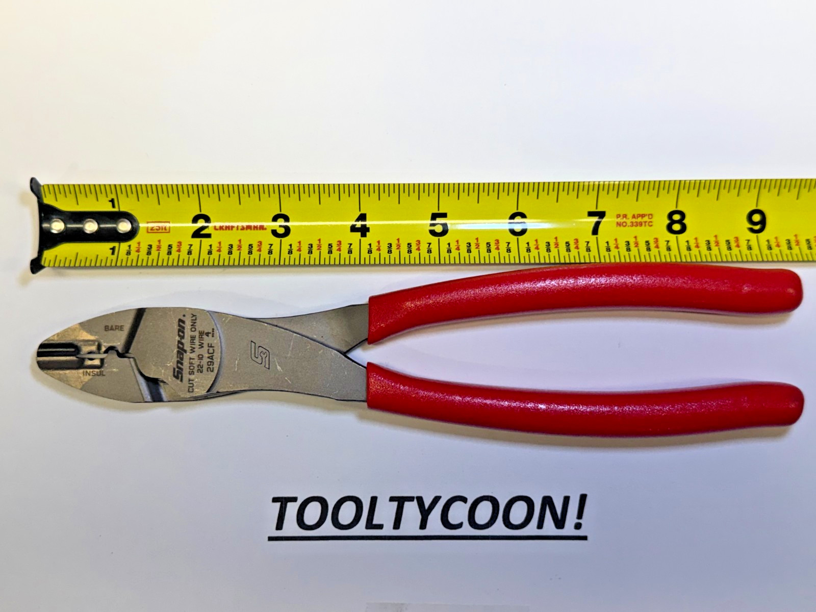 Snap-on Tools USA NEW Red Soft Grip 9″ Wire Terminal Cutter Crimping Plier 29ACF