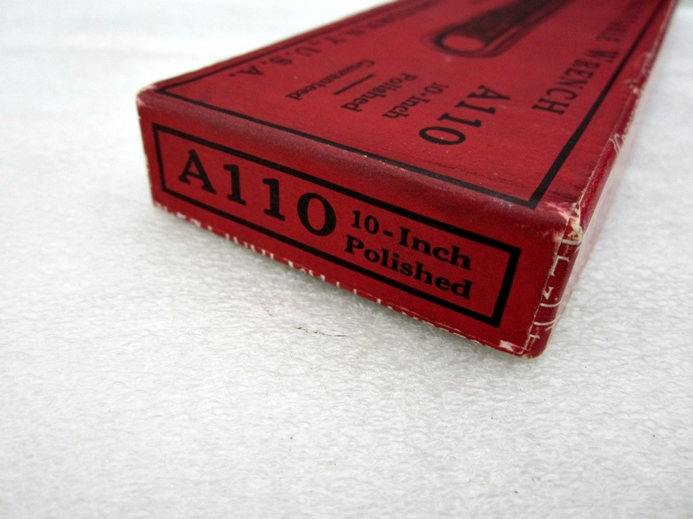Vintage Crescent Tool Co 10″ Adjustable Wrench Box A110 Jamestown NY USA