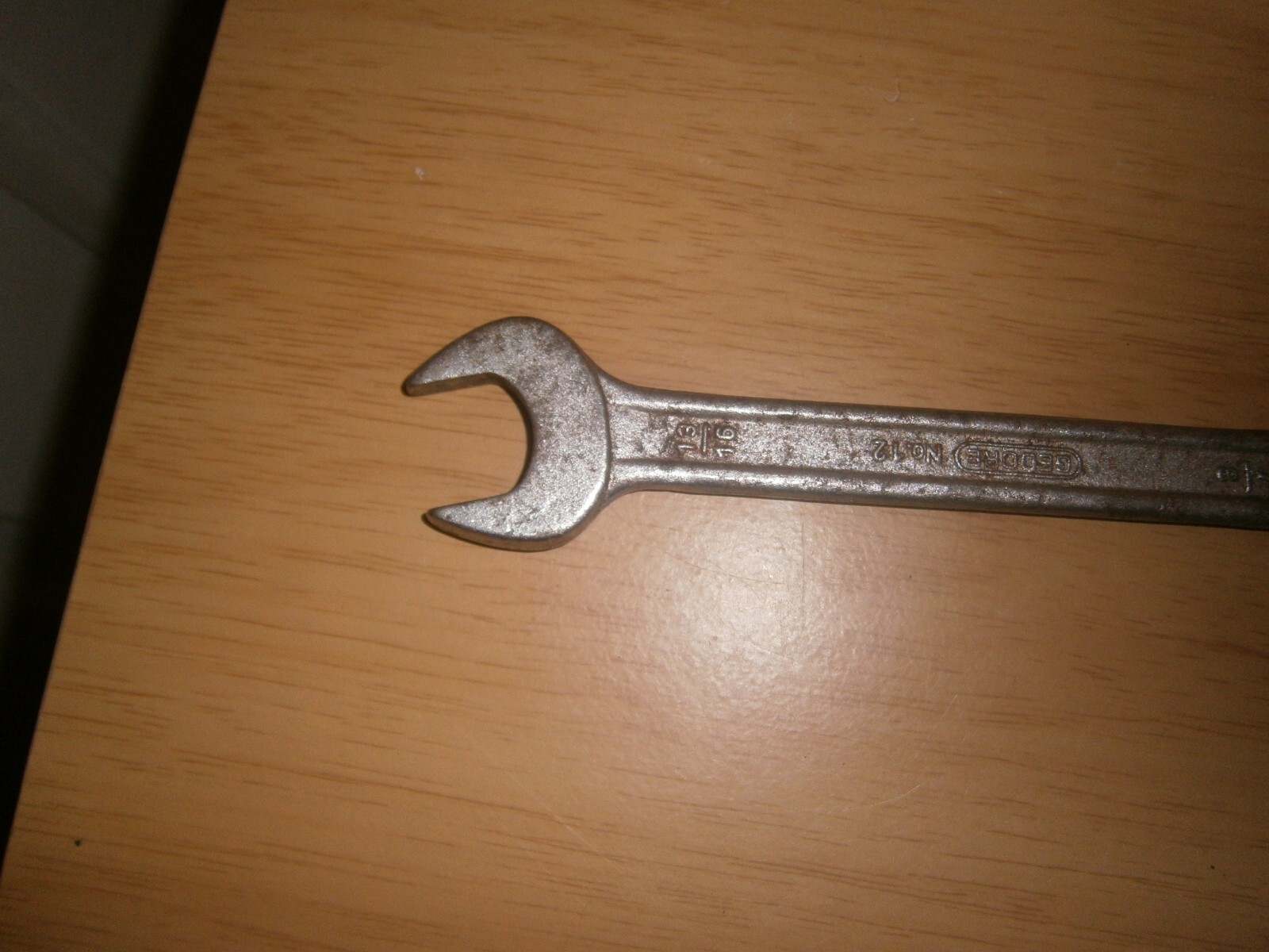 Vintage silver tone spanner. 13/16 & 7/8 ends.(E6c)