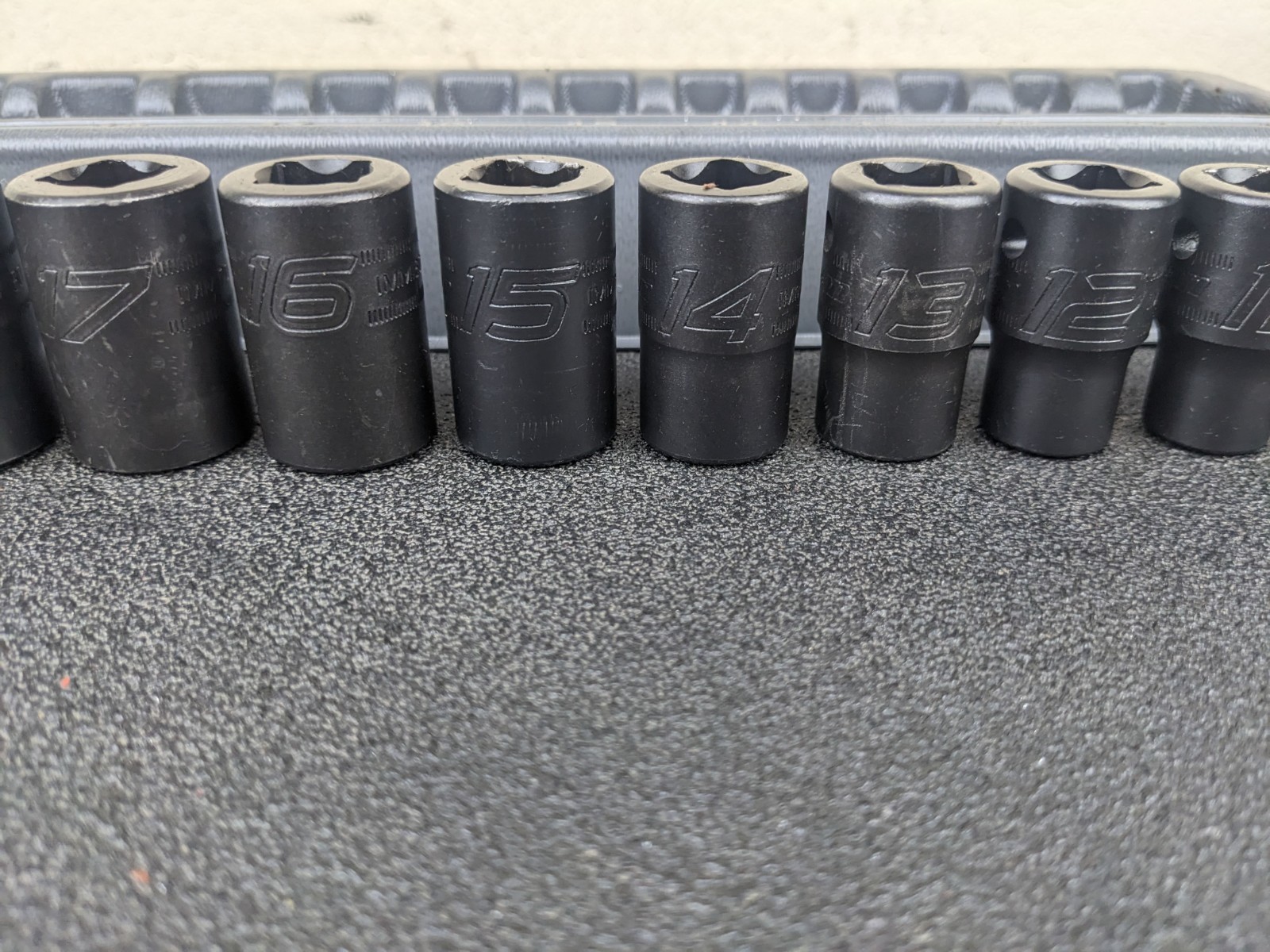 #bm248 Snap On Tools 315IMMYA 15pc 1/2″ Drive Metric Impact Socket Set 10-24mm