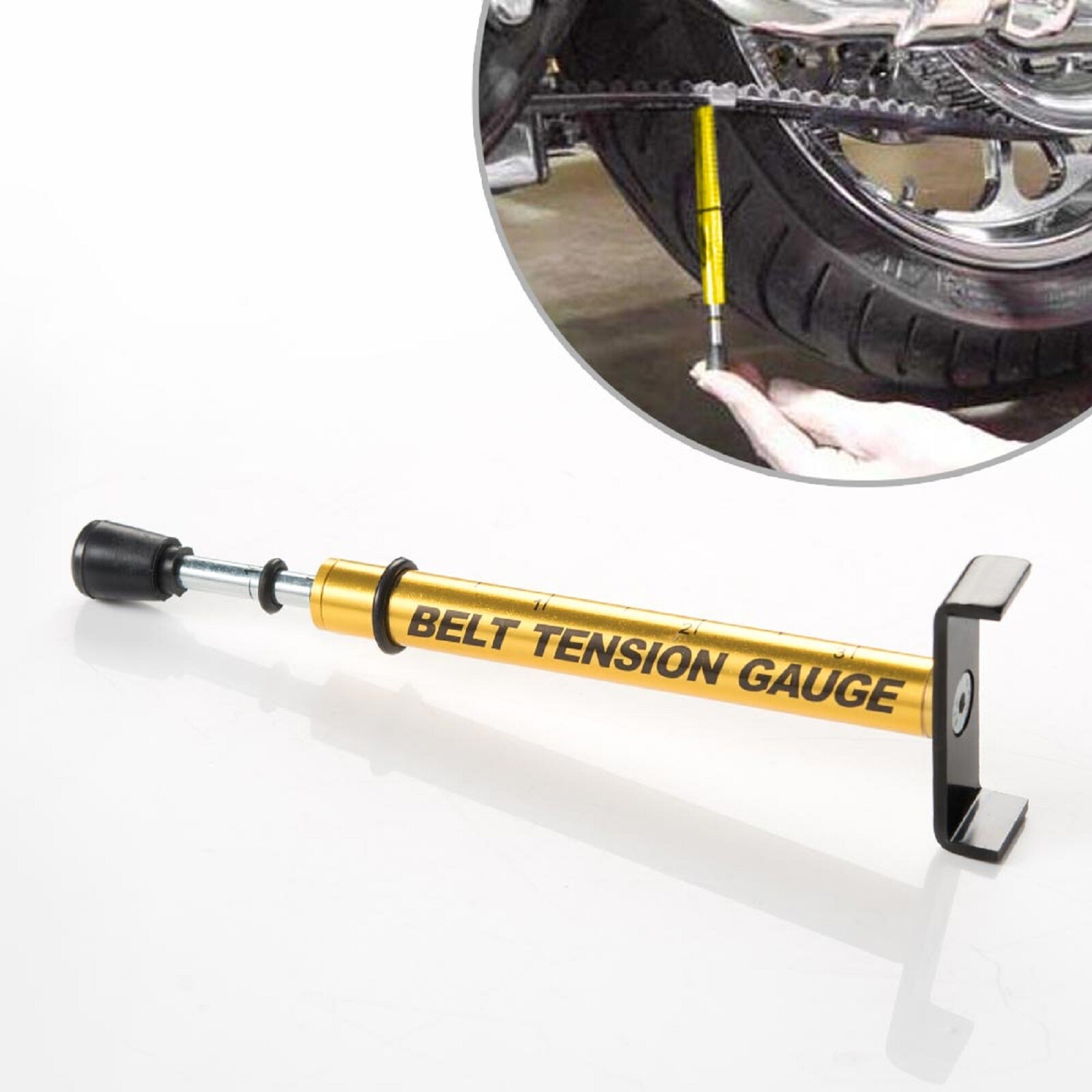 Belt tension gauge fits Harley & belt drive bike adjusting belt tension tool