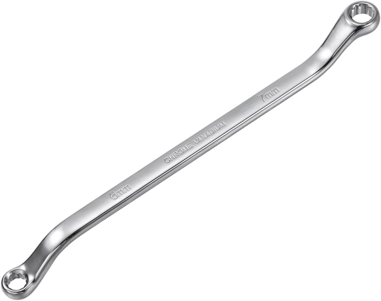 6mm x 7mm Metric 12 Point Offset Double Box End Wrench Chrome Plated, Cr-V Steel