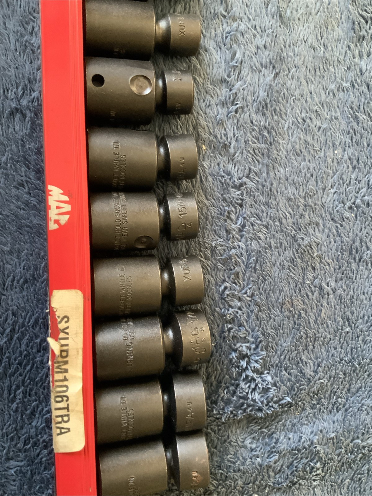 Mac Tools 3/8” Drive Impact Swivel Socket Set, 10-19mm….6pt…..Mac Tray As Well..