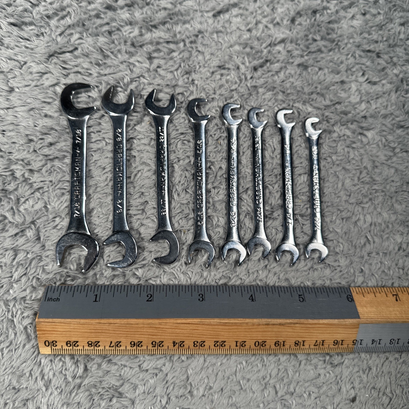 Vintage Sears Craftsman 8 Piece Open End Ignition Wrench Set 9 4306