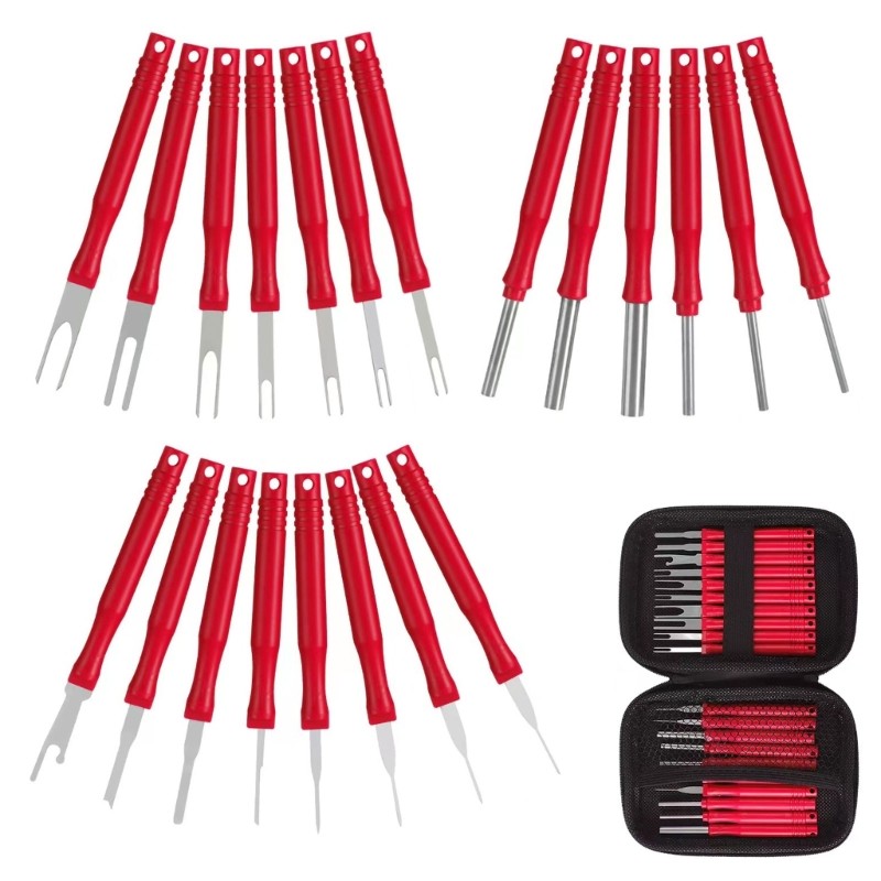 21Pcs Car Terminals Pin Removal Tool Set Stainless Steel ABS Wire Connector