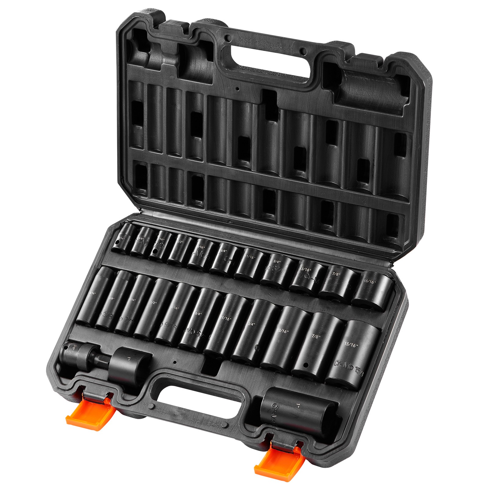 Uimoso Impact Sockets Set 25pcs 6-Point 3/8in Drive Bit Ratchet Tool Kit Case