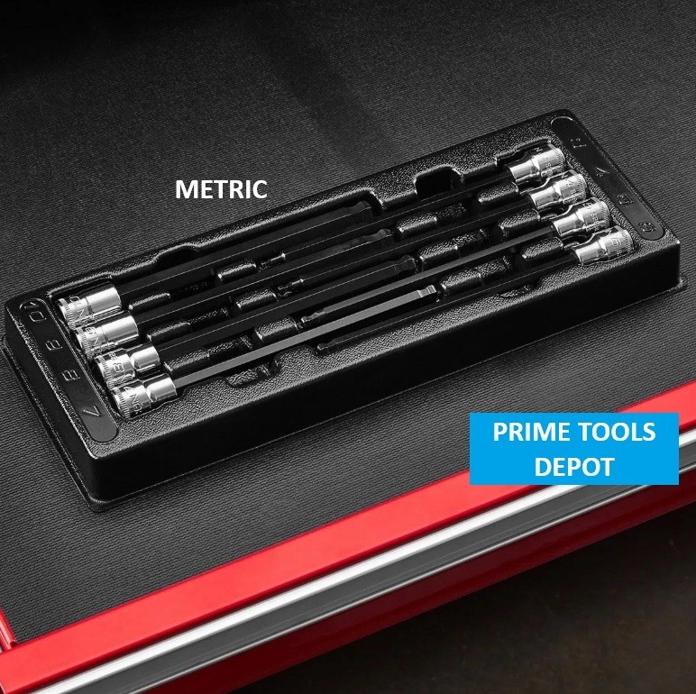 ICON 3/8 in. Drive SAE + METRIC Professional Long Ball Hex Bit Socket Set -2pk